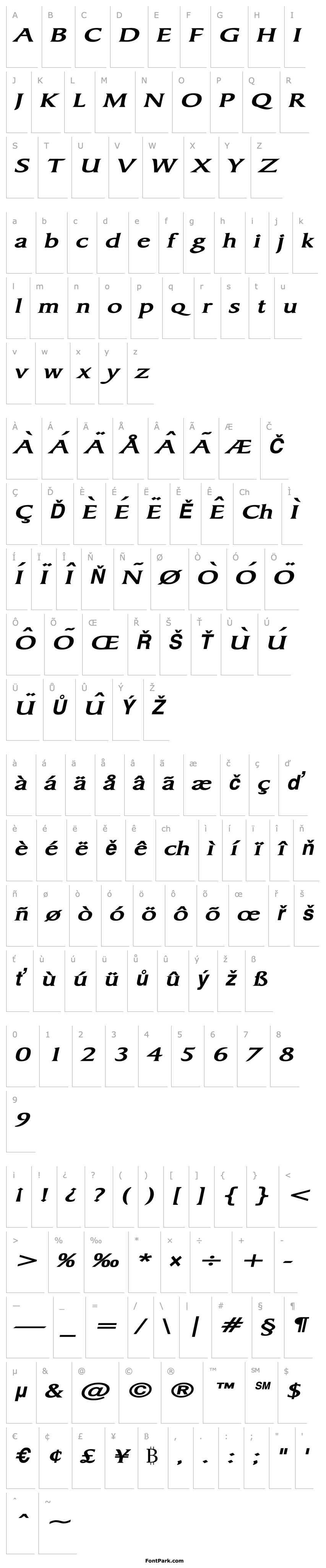 Overview Barrett Extended Bold Italic