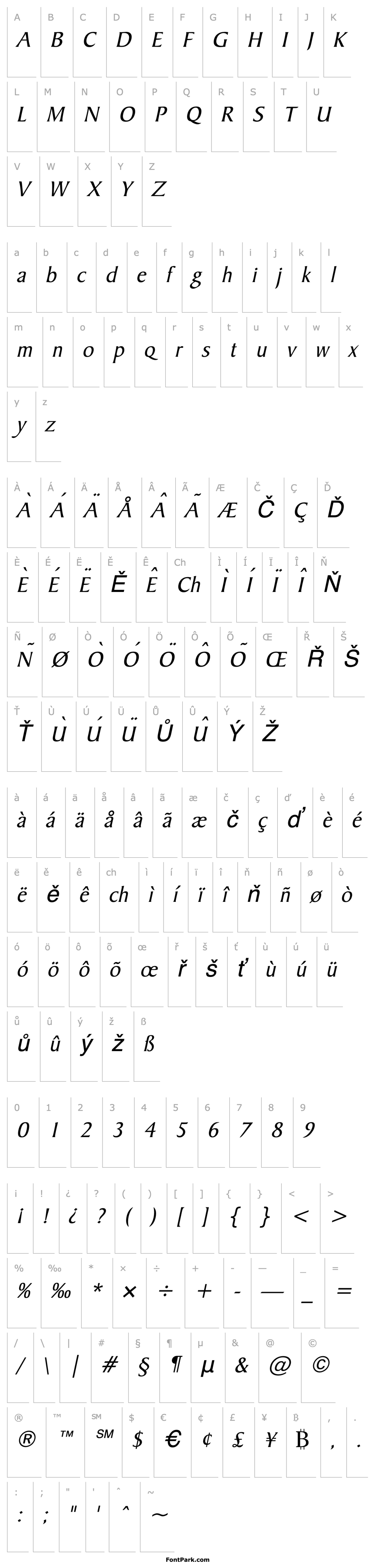 Overview Barrett Italic