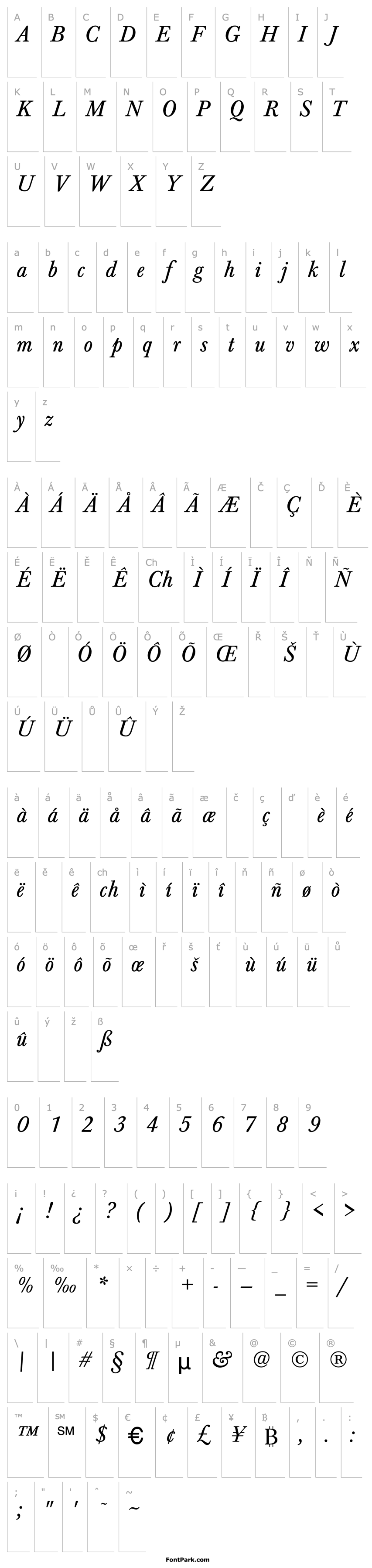 Přehled Bartholomew-Normal-Italic