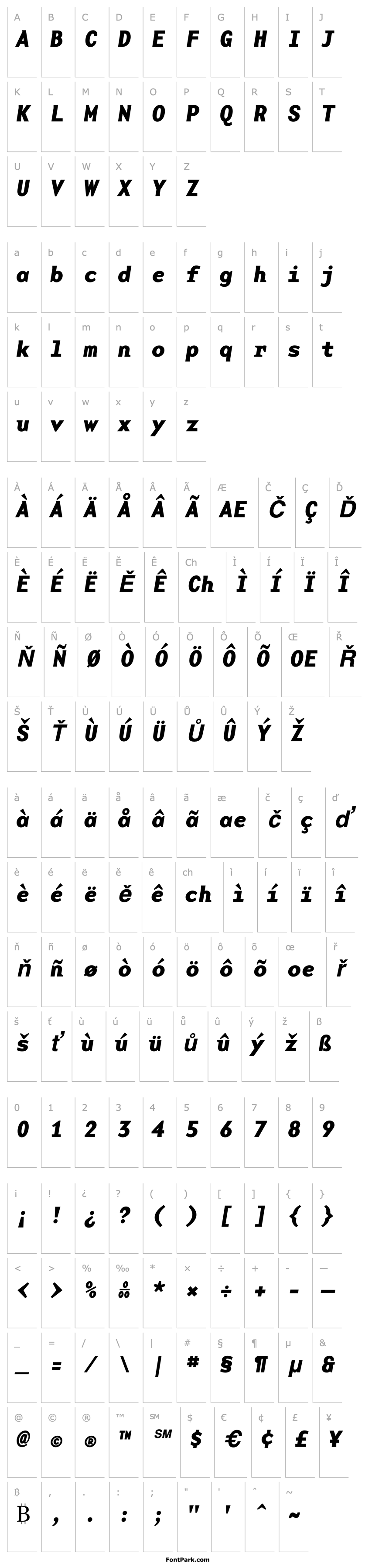 Přehled BaseMonoWideBoldItalic Bold Italic