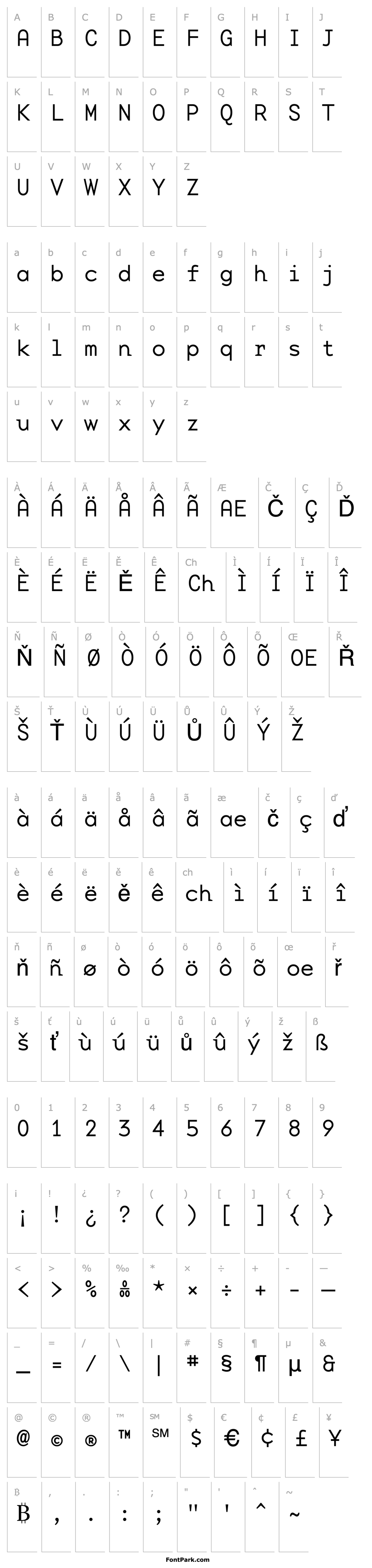 Overview BaseMonoWideThin Regular