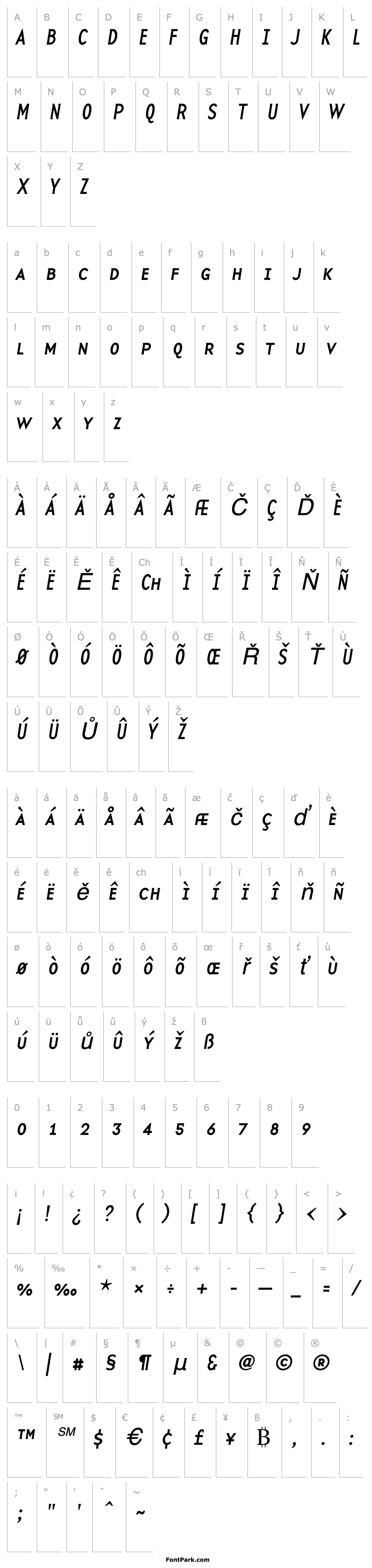 Přehled BaseTwSansSmallCaps Italic