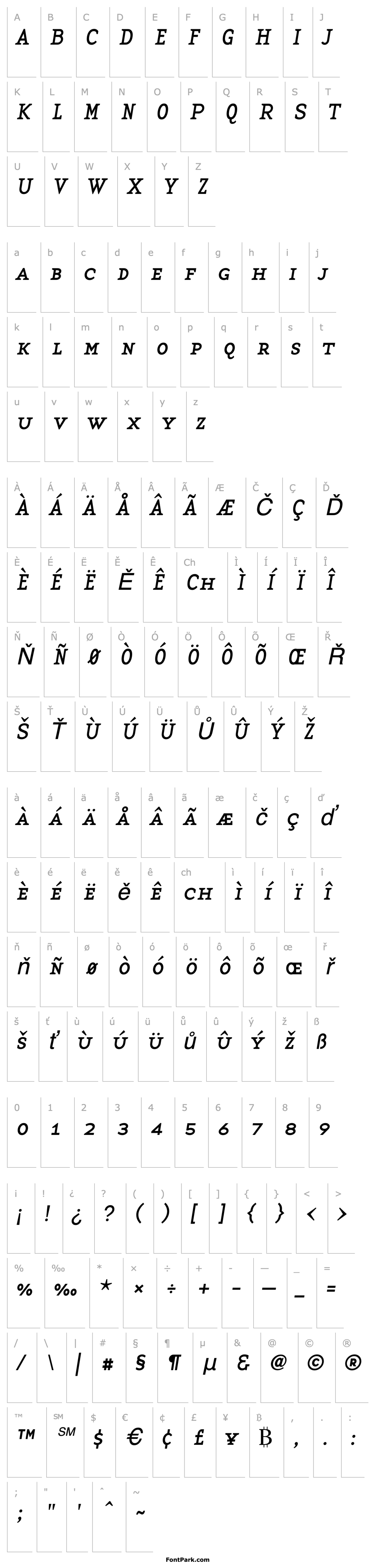 Přehled BaseTwSerifSmallCaps Italic