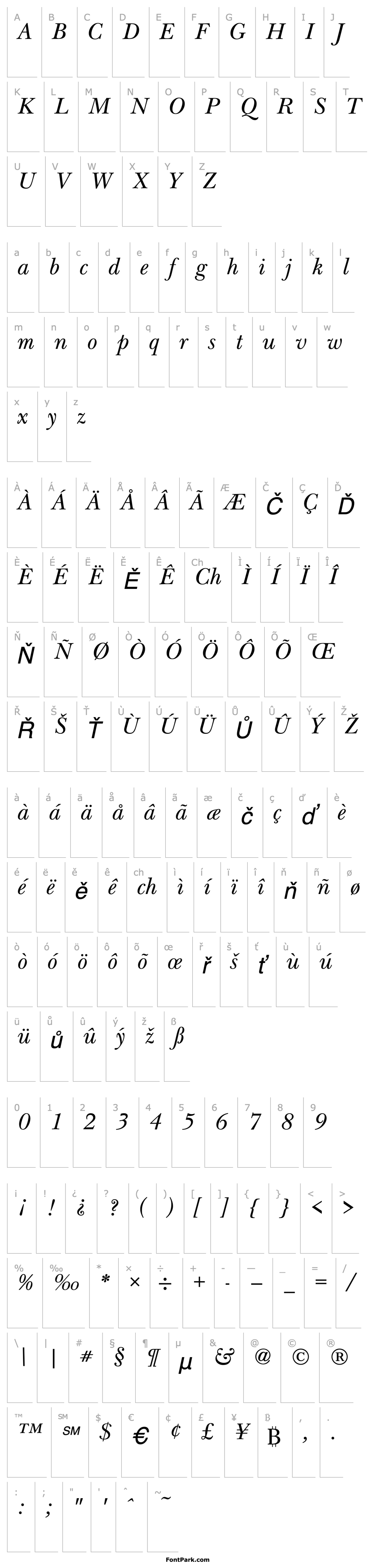 Overview Basker Hand URW Italic