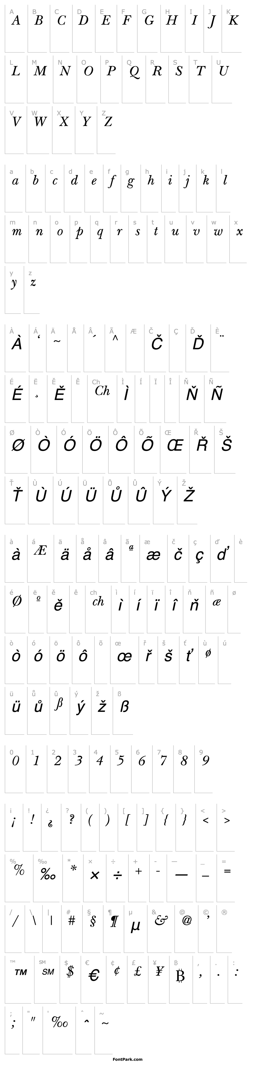 Overview Baskerville Light SSi Light Italic