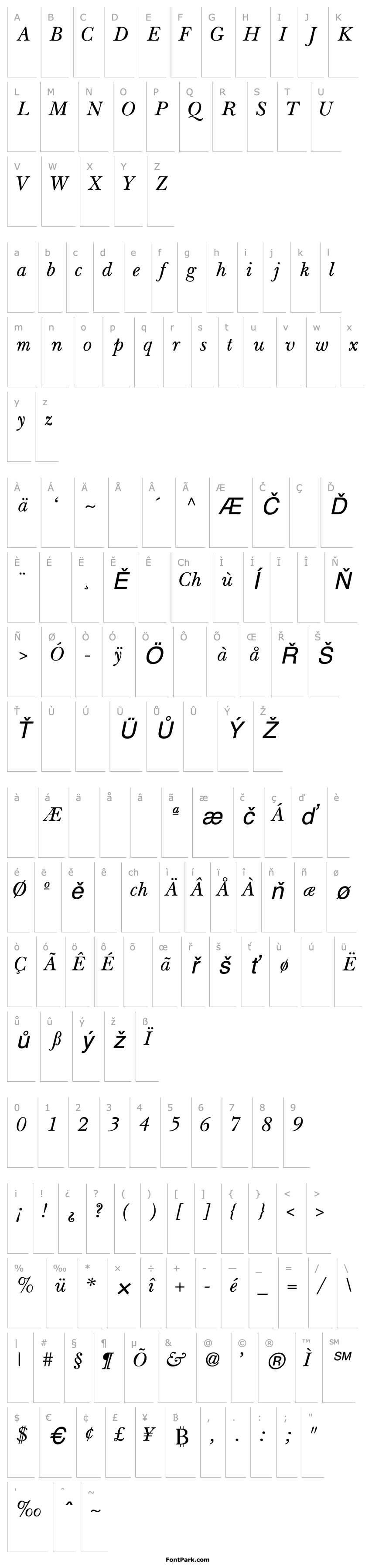 Overview BaskervilleLightSSK Italic