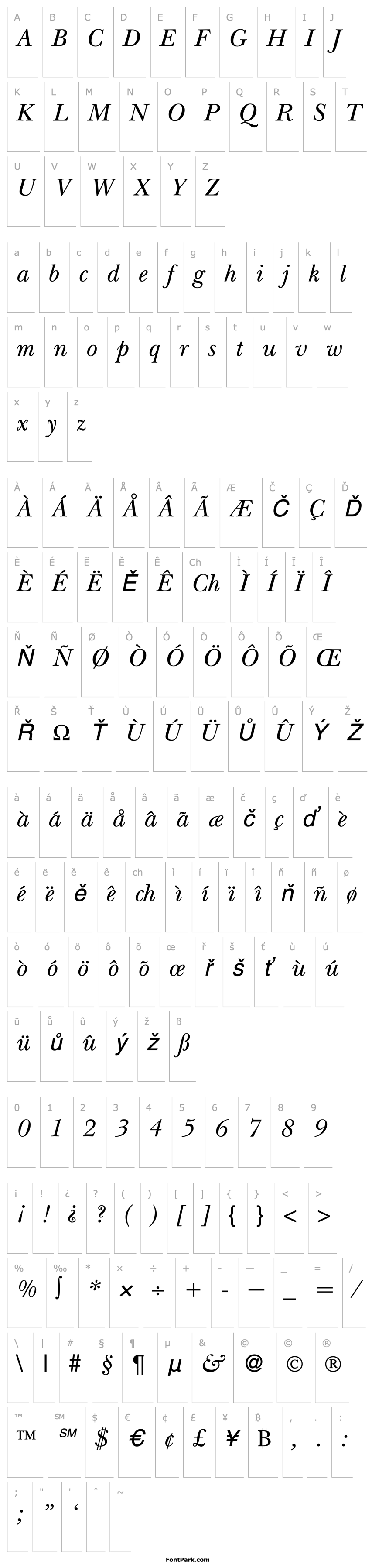 Přehled BaskervilleNovaTwo-RegularItalic