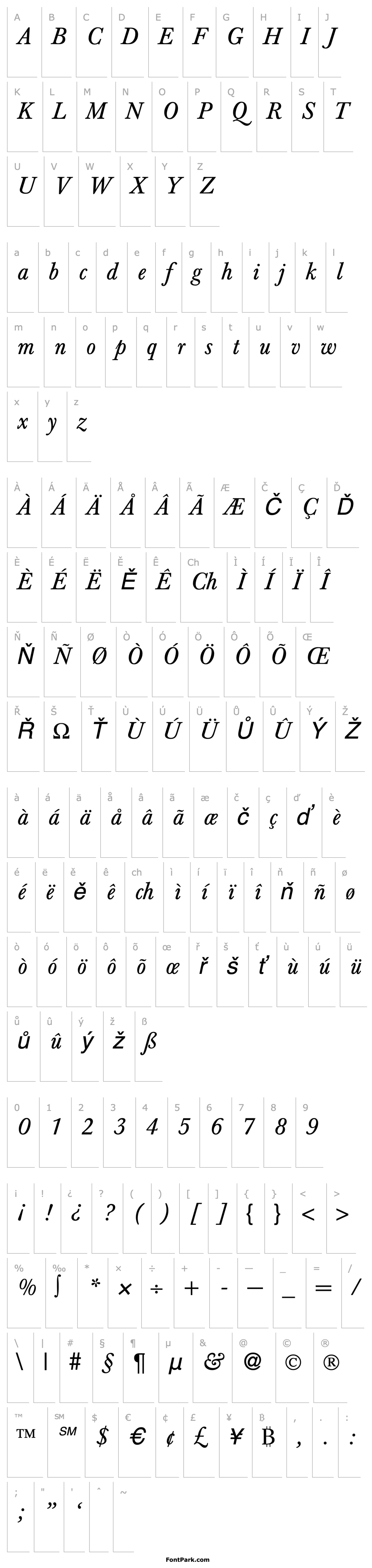 Přehled BaskervilleTwo-RegularItalic