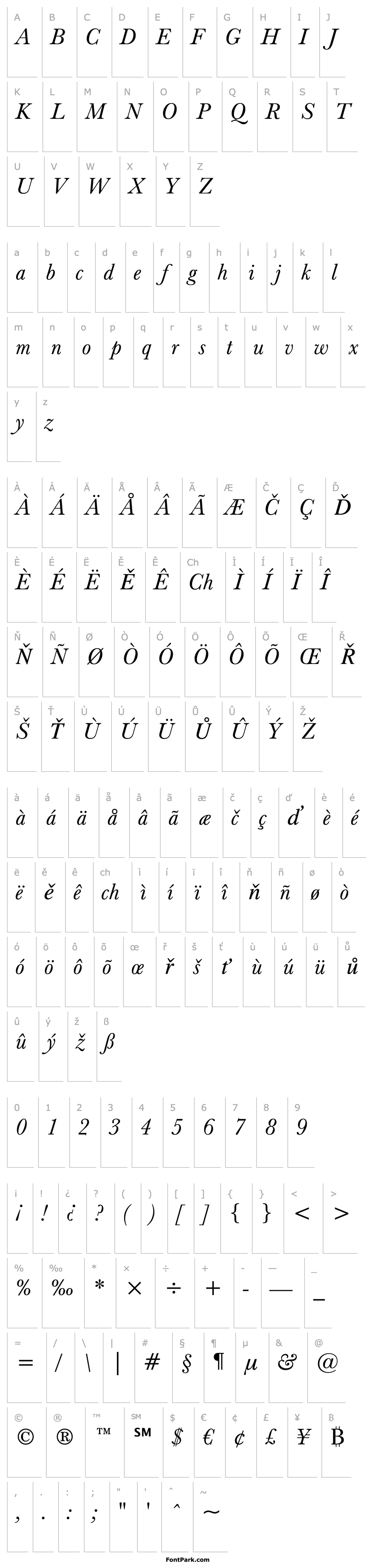 Overview Baskervlle2 BT Italic