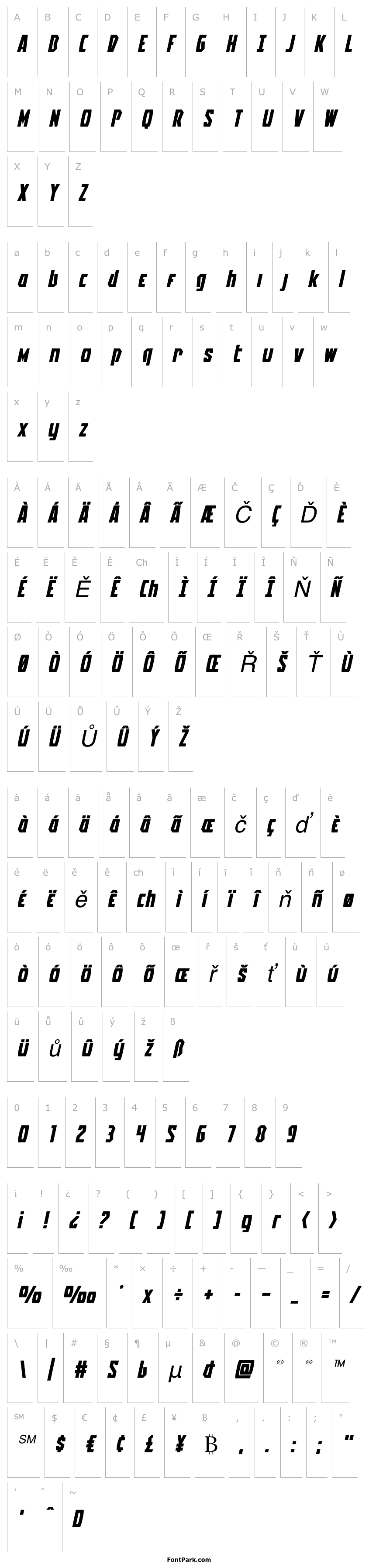 Přehled Battleworld Extra-Expanded Italic