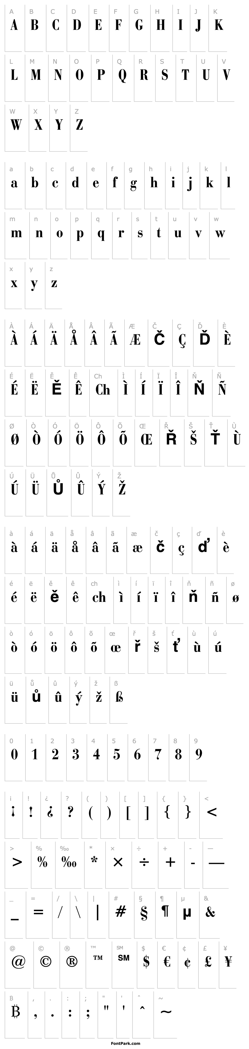 Overview BauerBodoniBT-BoldCondensed