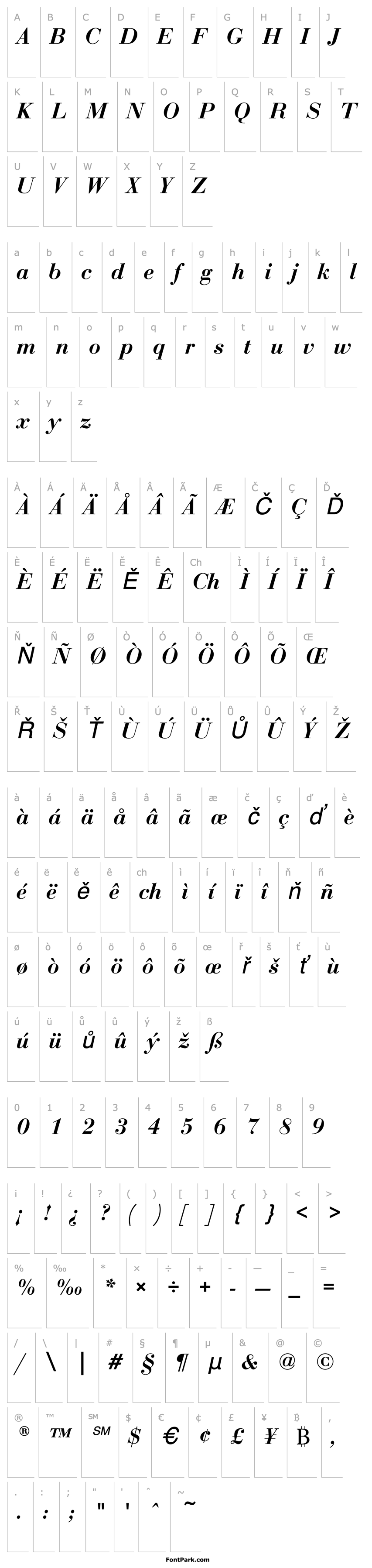 Overview BauerBodoniEF-MediumItalic