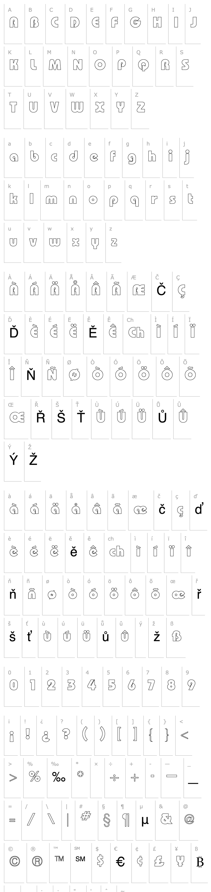 Přehled Bauhaus Heavy Outline Regular