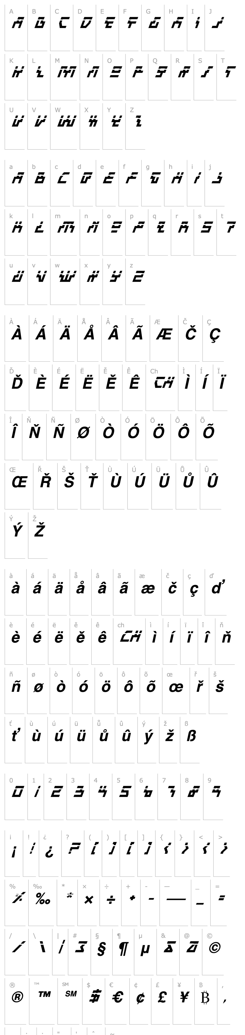 Overview Beam Rider Bold Italic Laser