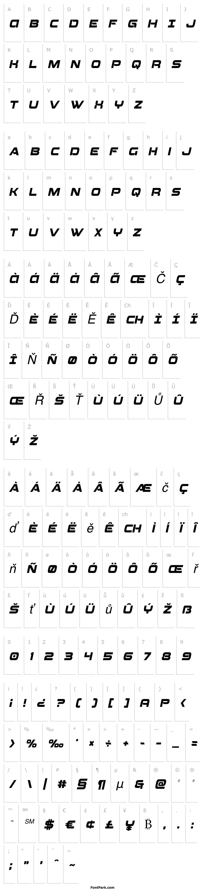 Přehled Beam Weapon Condensed Italic