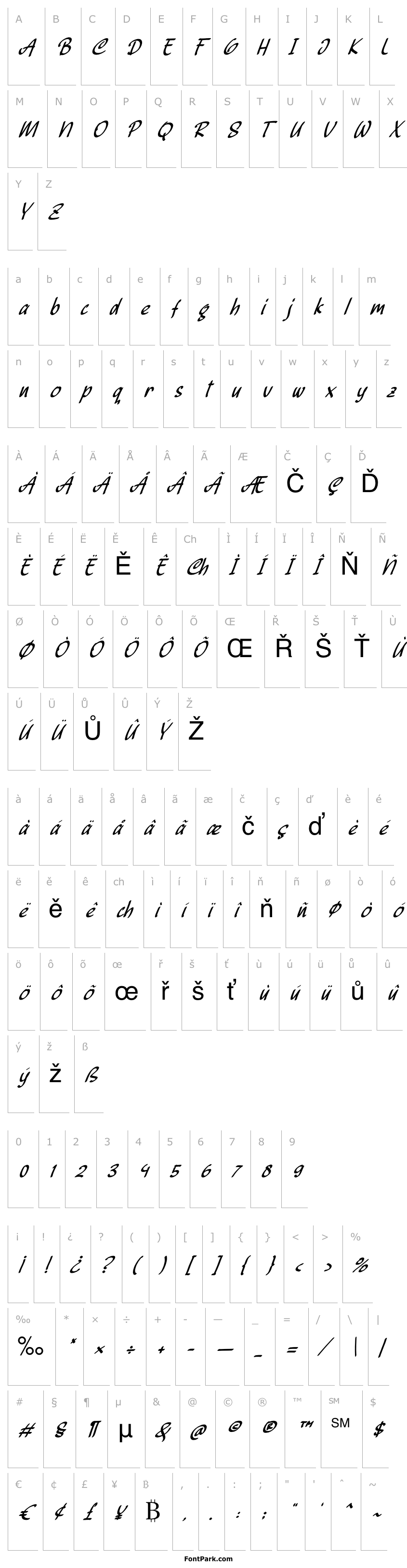 Přehled Beckhand Italic