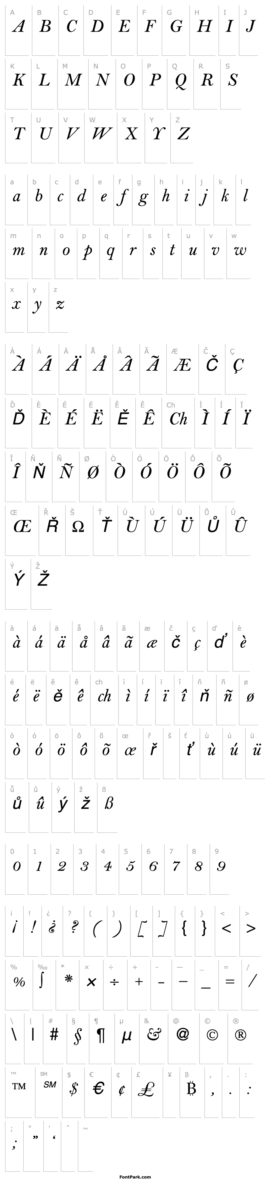 Přehled Belami-RegularItalic