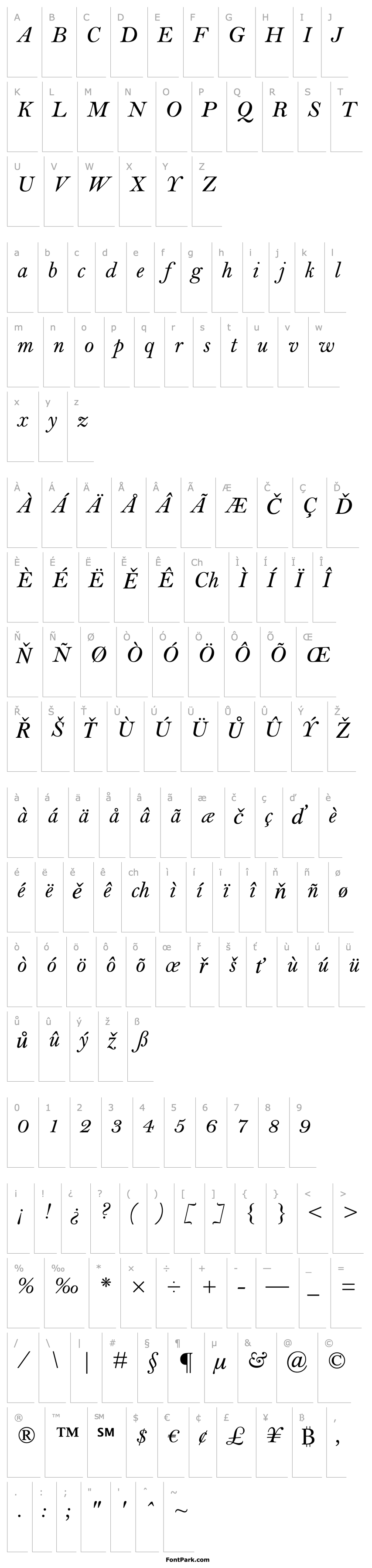 Overview Bell MT Italic