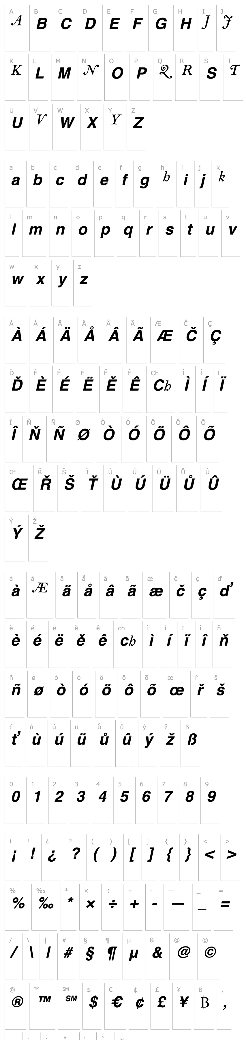 Overview BellMTAlt-SemiBold Italic