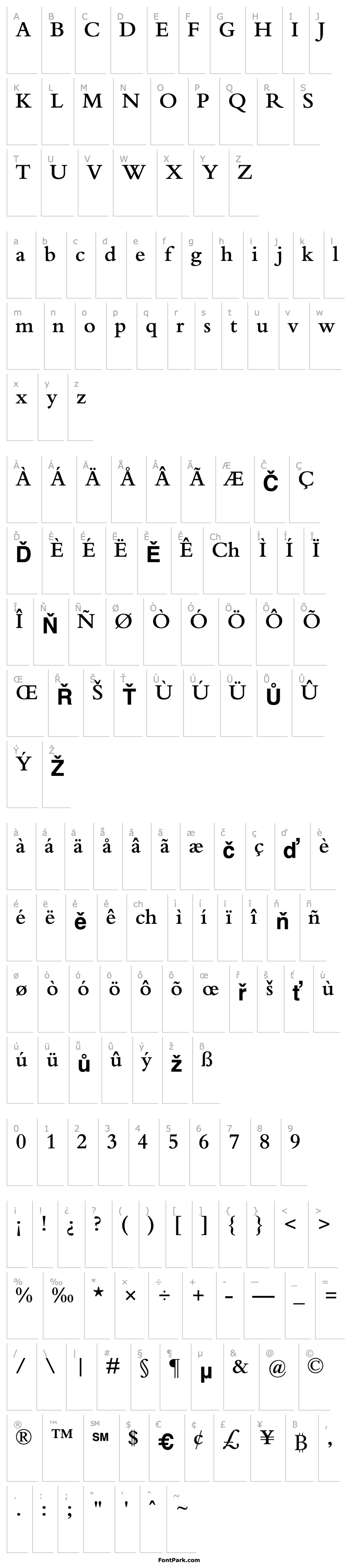 Overview Bembo-SemiBold