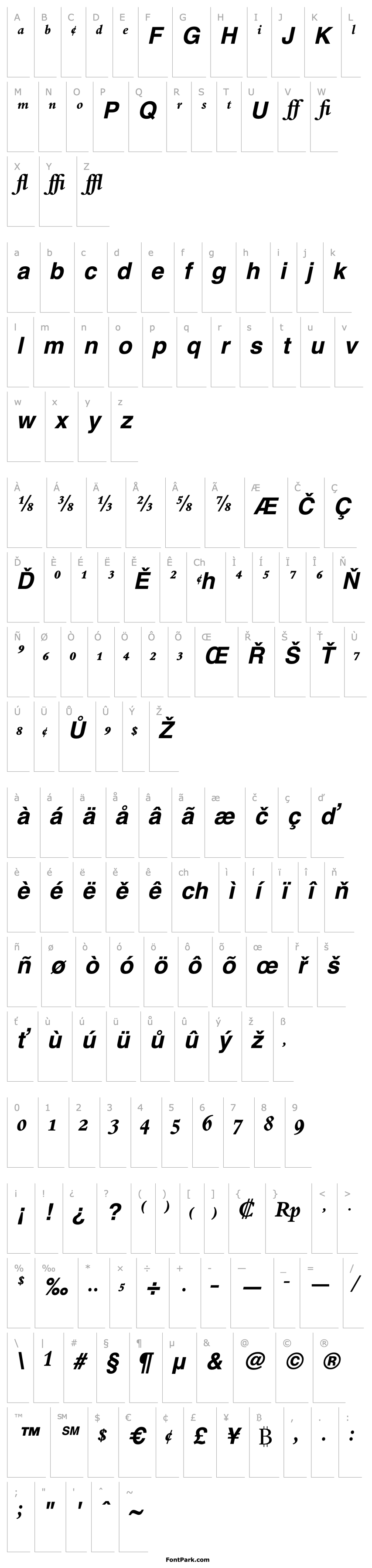 Overview BemboExpert-Bold Italic