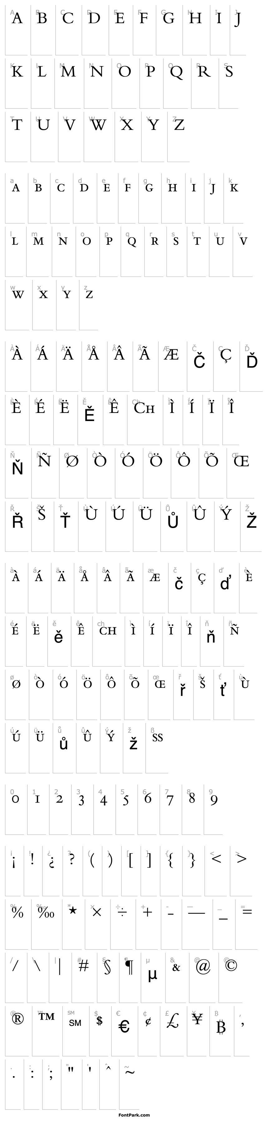 Přehled BemboSmallCaps&OldstyleFigures