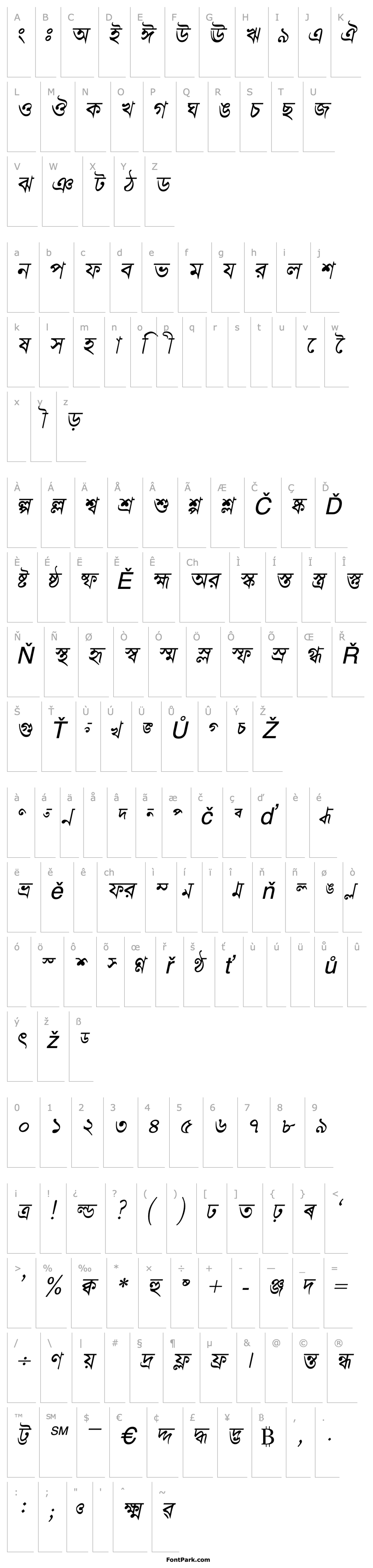 Overview BengaliDhakaSSK Italic