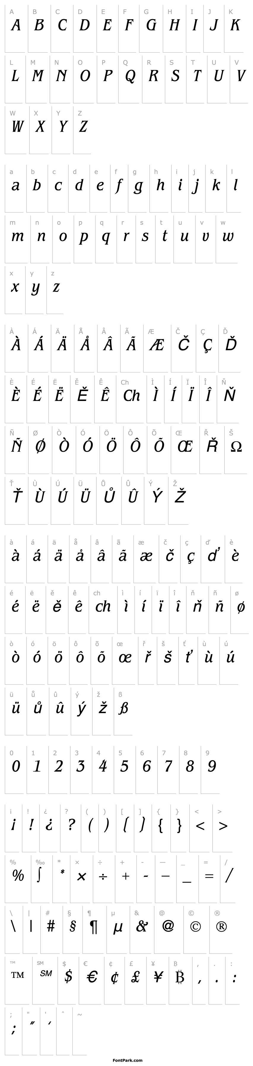 Přehled BenjaminCond-RegularItalic