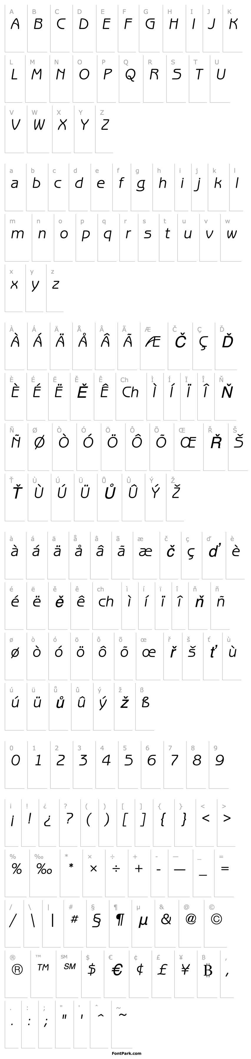 Overview BenjaminGothic Italic