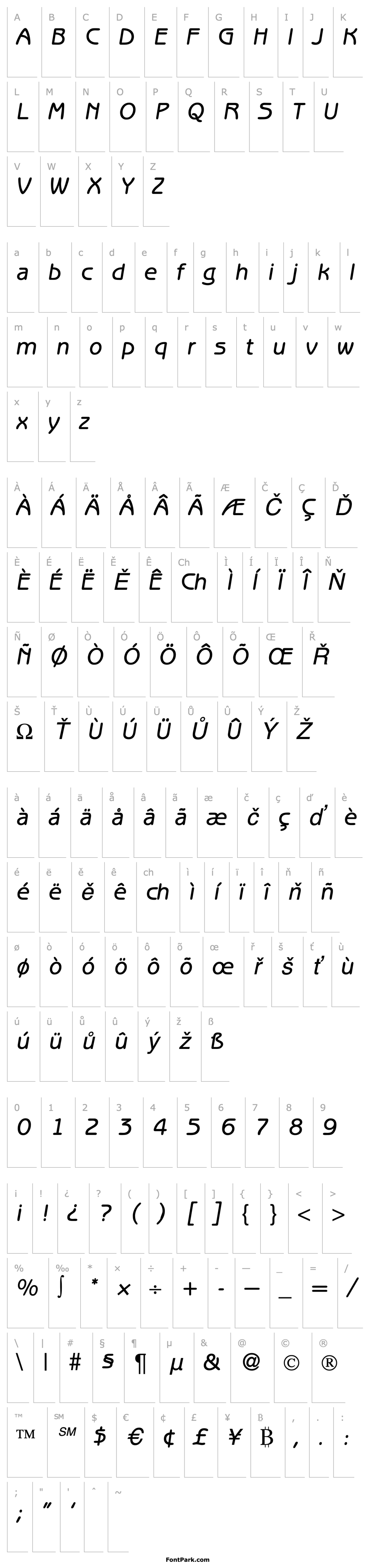 Přehled BenjaminSansMedium-RegularItalic