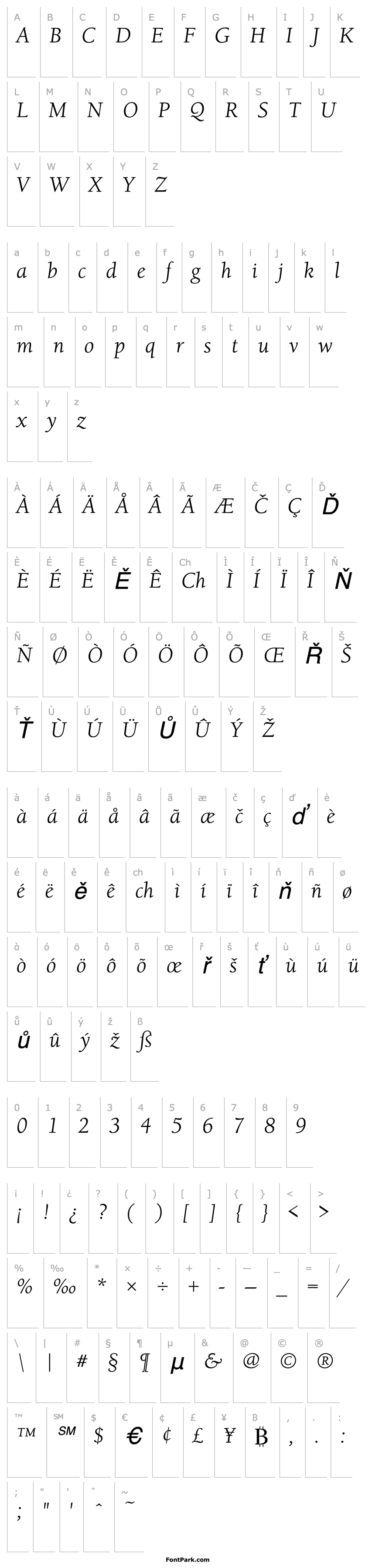 Overview BerkeleyOldStyItcT Italic