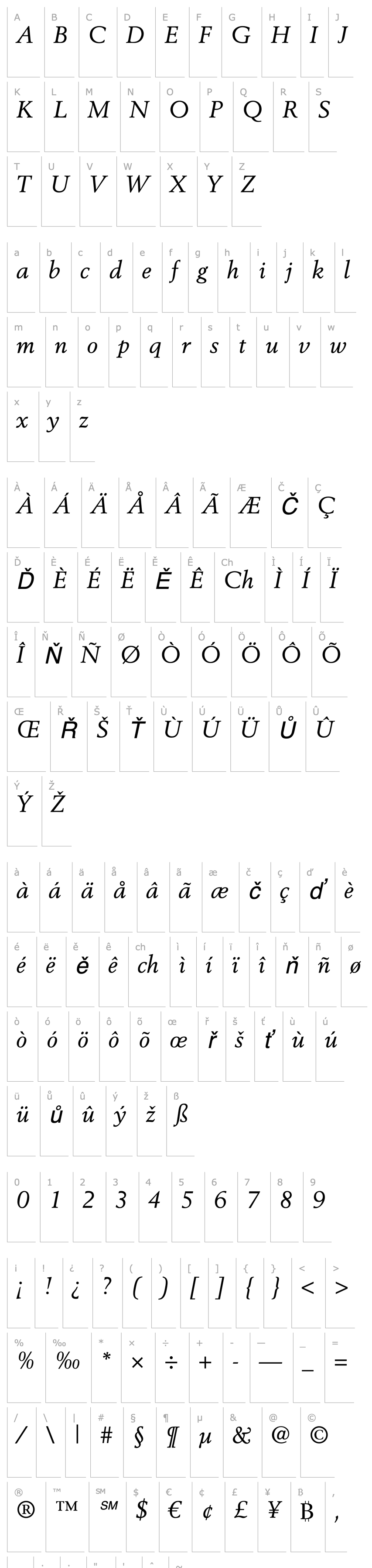 Overview BerlingLTStd-Italic