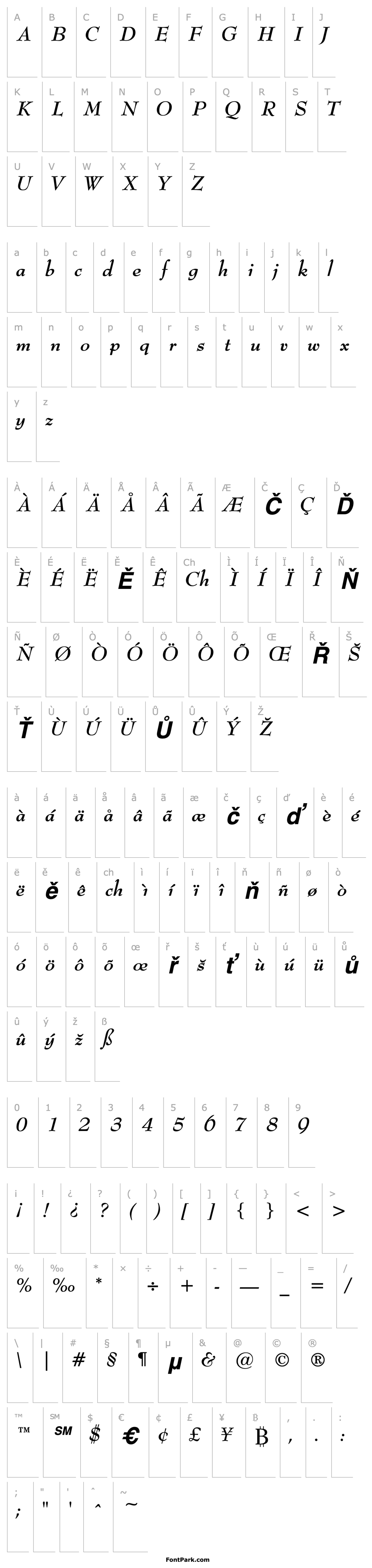 Přehled Bernadette Bold Italic