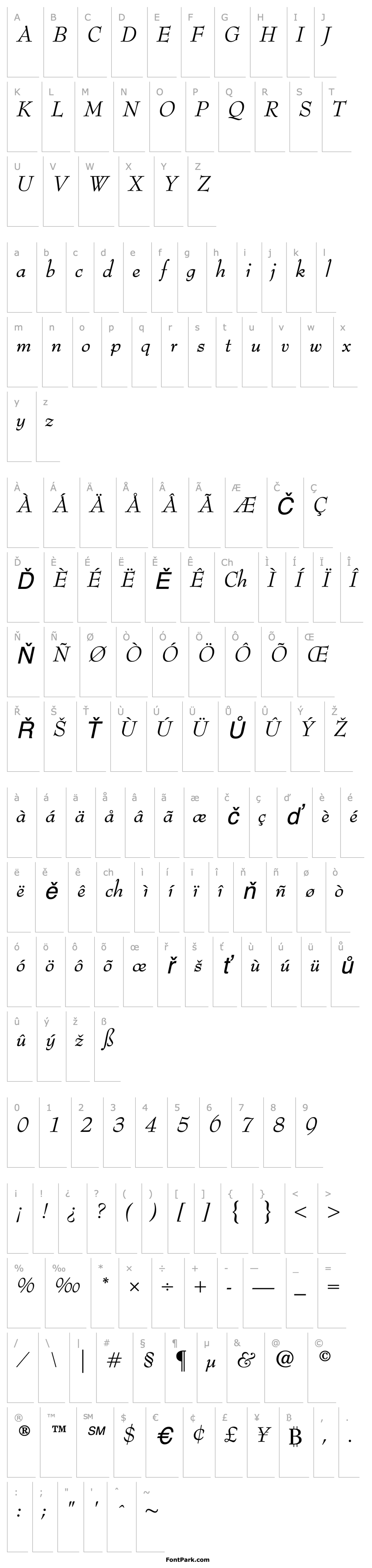 Overview Bernhard Modern Italic