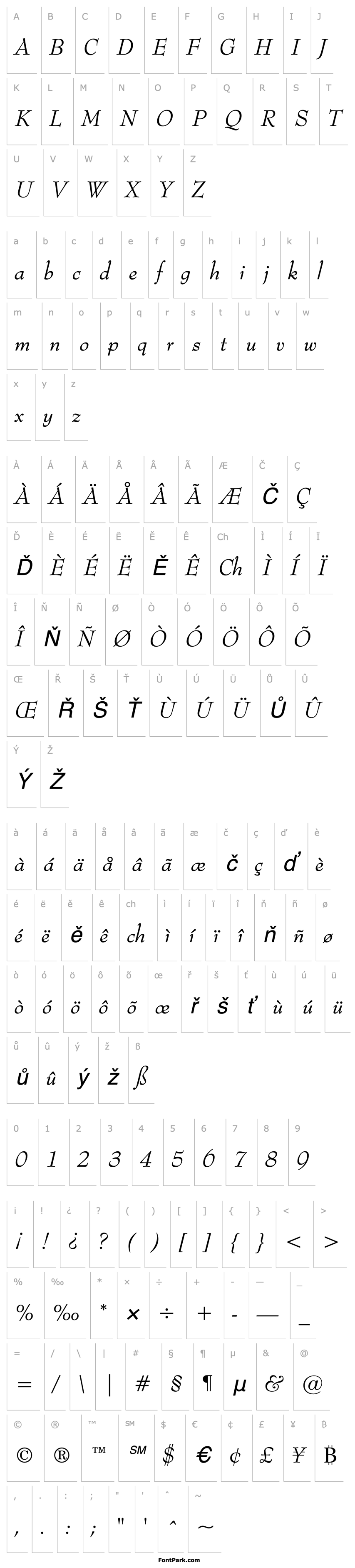 Přehled Bernhard Modern Italic GX BT