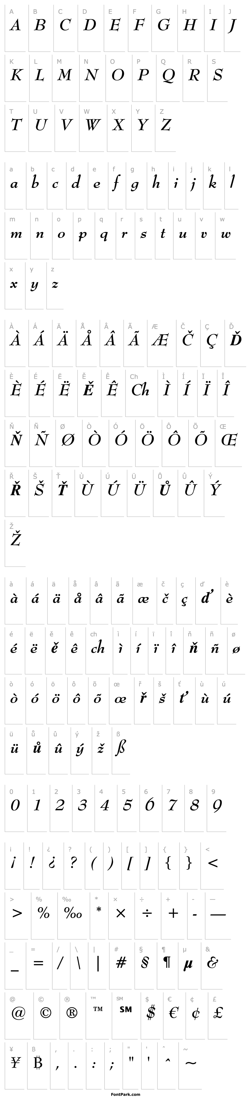 Overview BernhardMod BT Bold Italic