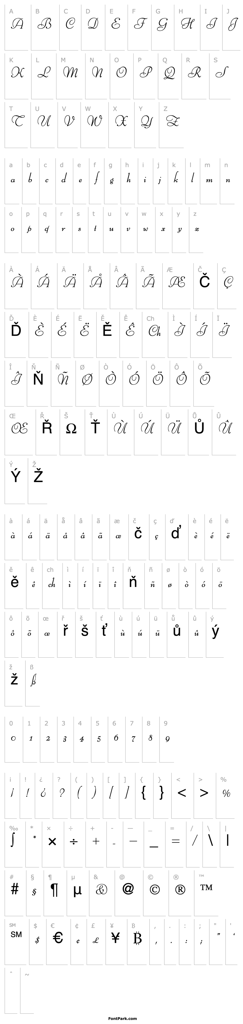 Overview BernhardScript-Regular