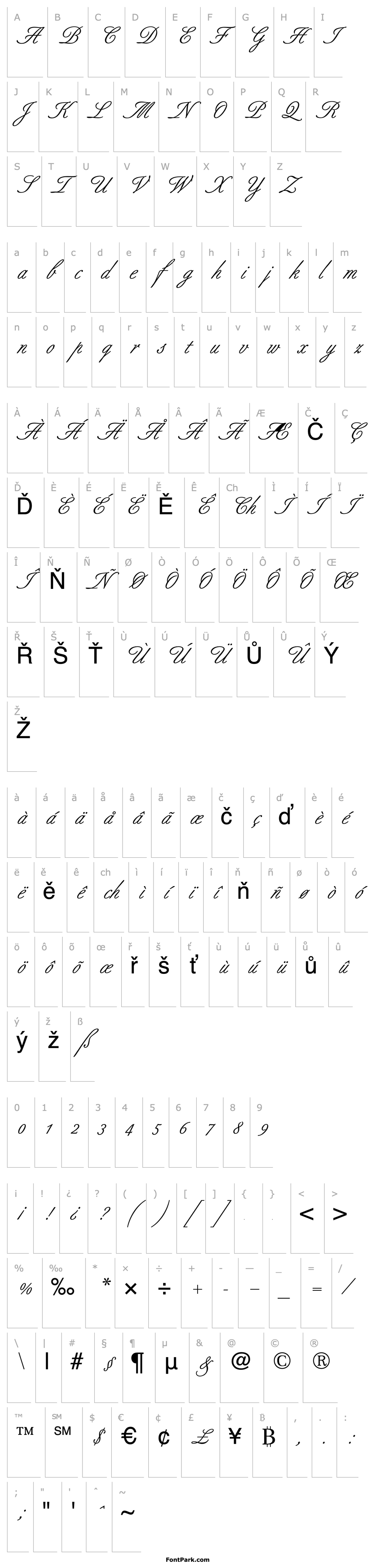 Overview Berthold Script (R) Regular