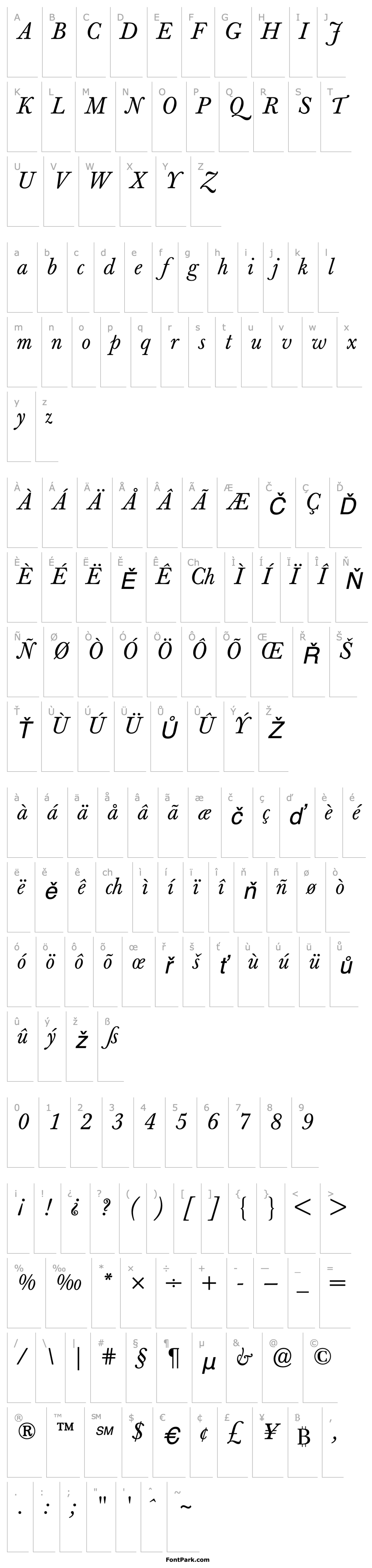 Overview BertholdBaskerville-Book Italic