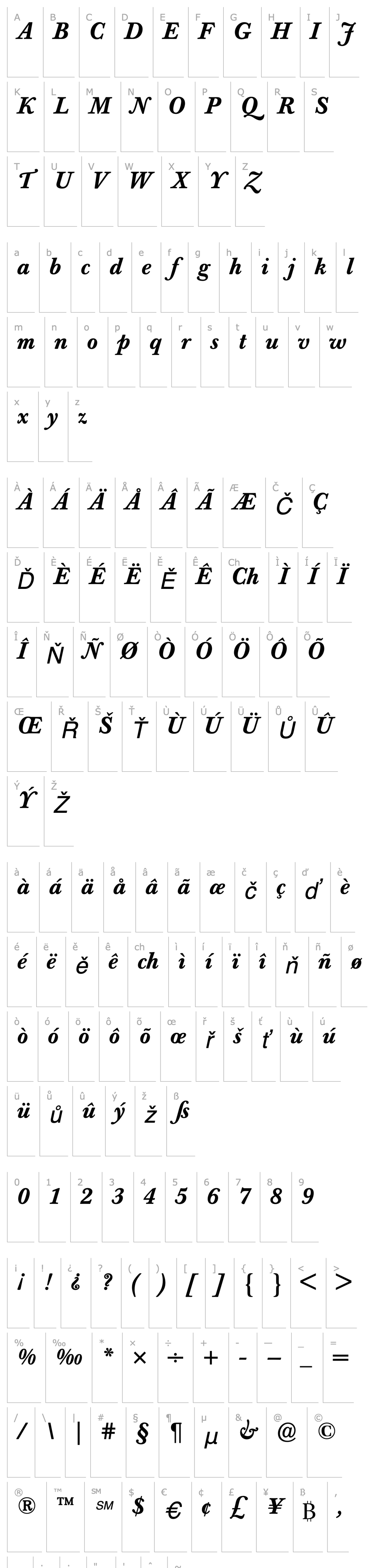 Přehled BertholdBaskervilleMedium-Book Italic