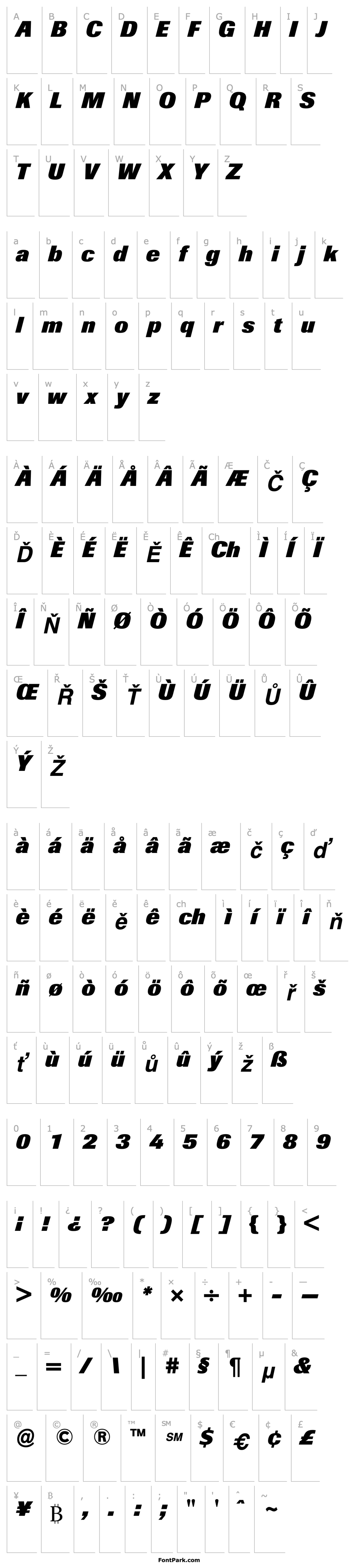 Overview BertholdImago-ExtraBold Italic