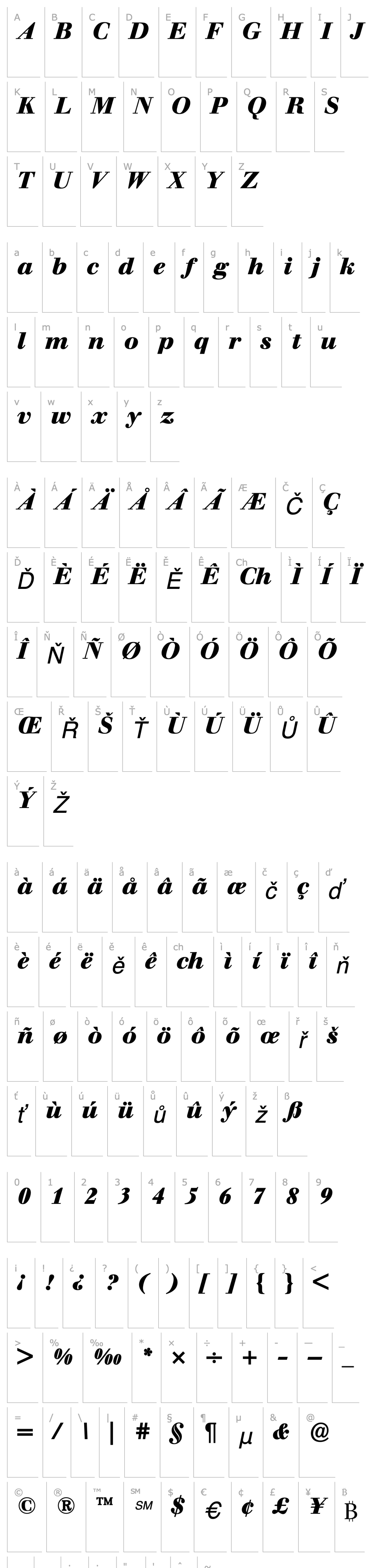 Overview BertholdWalbaumBold-Book Italic