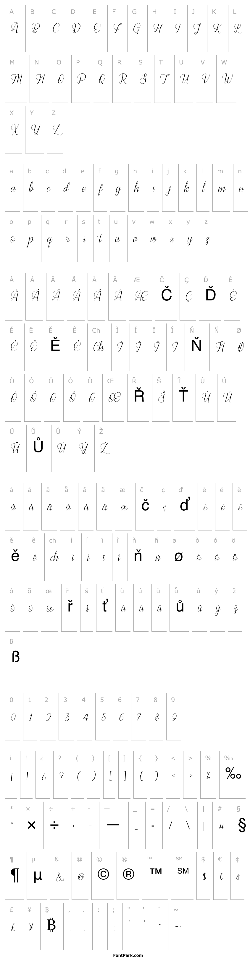 Přehled BestillaScript-Regular