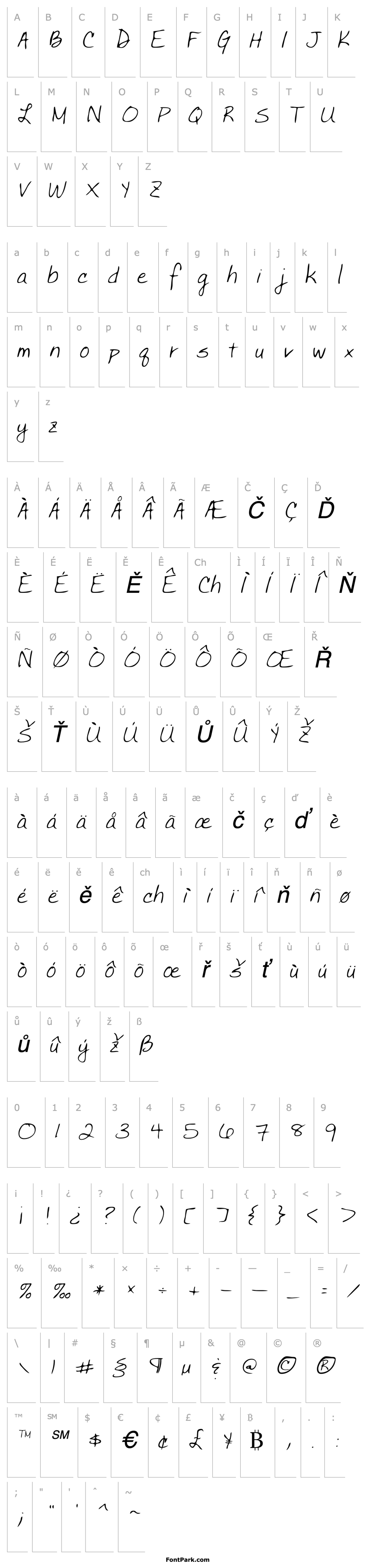 Overview BettysHand Italic