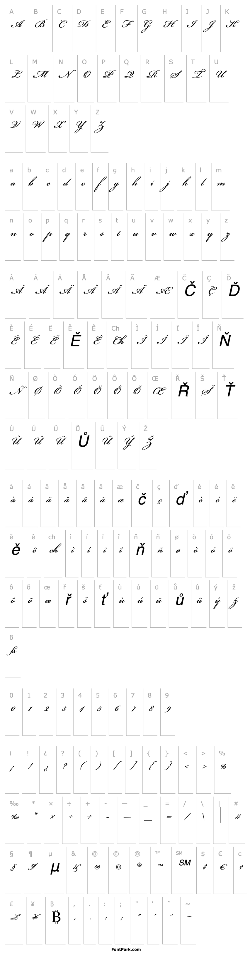 Přehled Bickham Script One