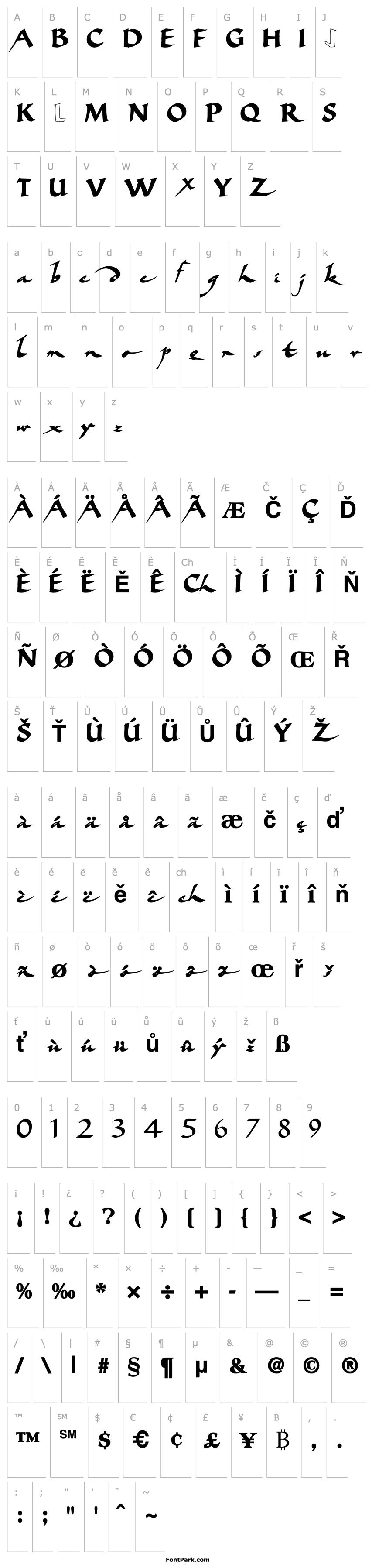 Overview BigBrushFont19 Bold