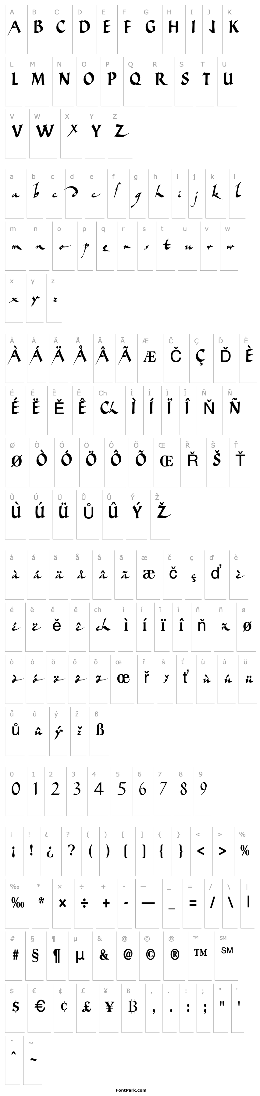 Přehled BigBrushFont19 Regular ttcon