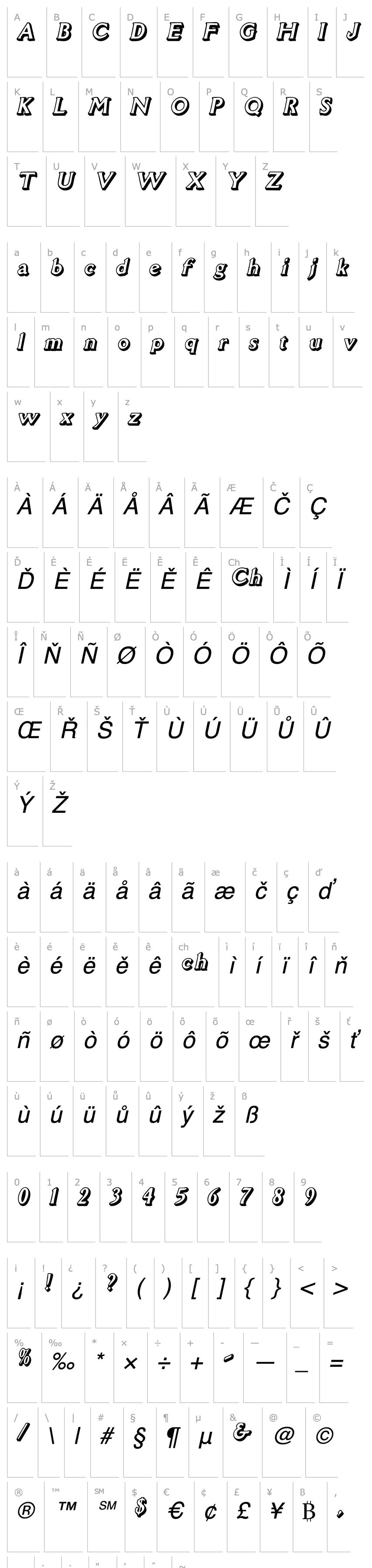 Přehled BinetShadowSSK Italic