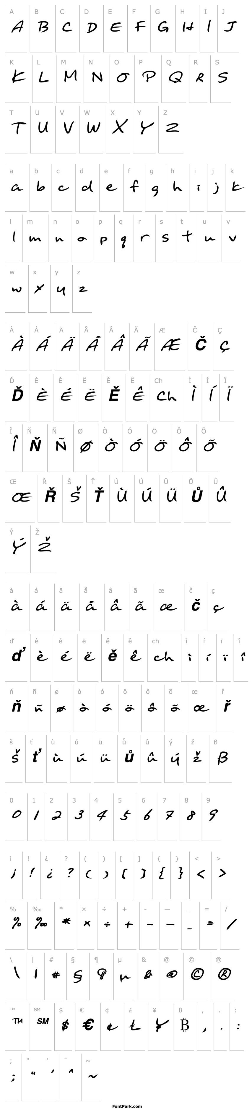 Overview BinghamsHand Bold Italic