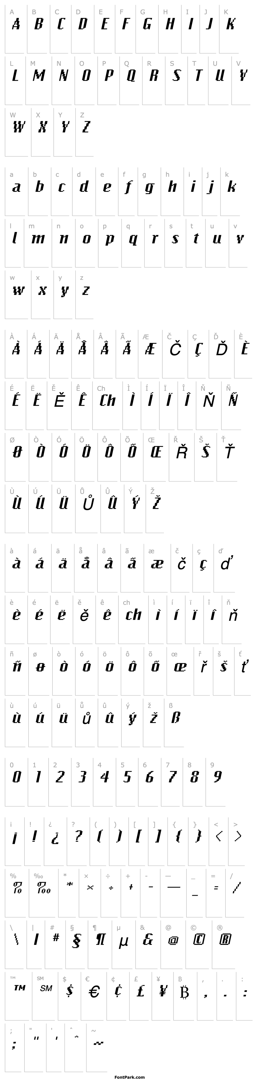 Overview BitmapWide Italic